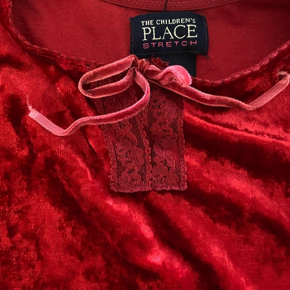 Children’s Place velvet red shirt